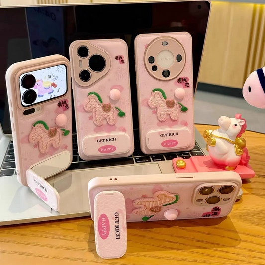 Cute horse pink case
