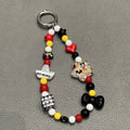 Cute Cartoon Mouse Beaded Phone Charm, Red Black White Color Block Handmade Phone Chain, Multi-use Pendant for Cellphone, Bag & Key Decor