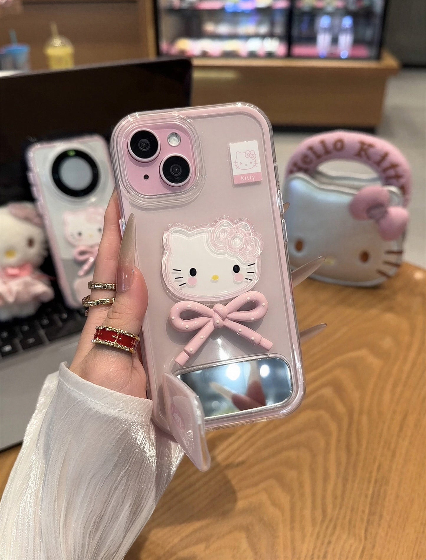 Cute Pink Kitty Bow Phone Case