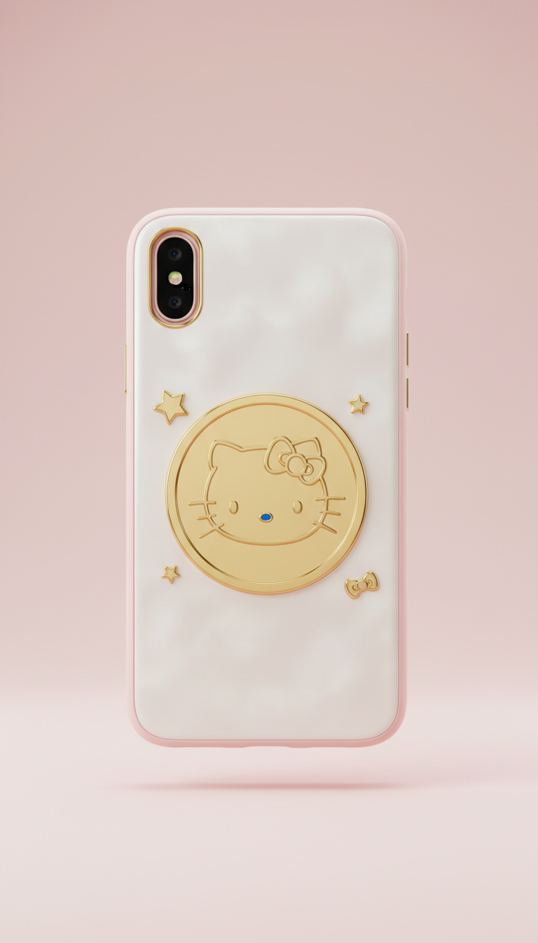 Hello Kitty Coin Gold Accent Case