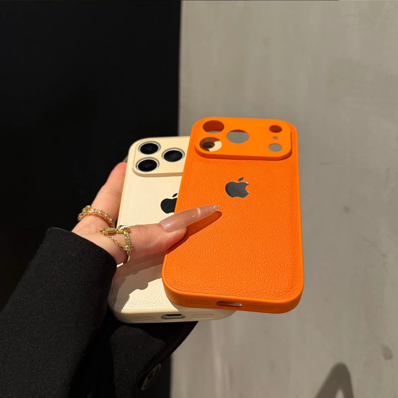 Luxury Litchi Grain iPhone Case - Premium Textured Hard Cover