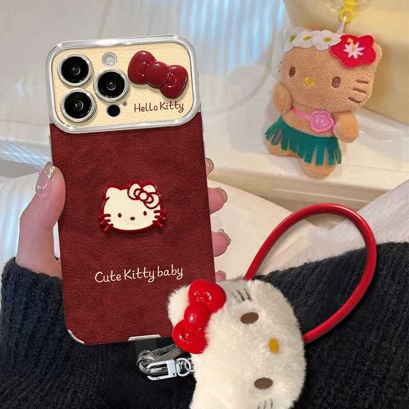 Cute KT Window Display Case – Leather Finish for iPhone