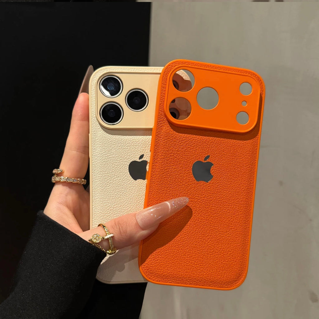 Luxury Litchi Grain iPhone Case - Premium Textured Hard Cover
