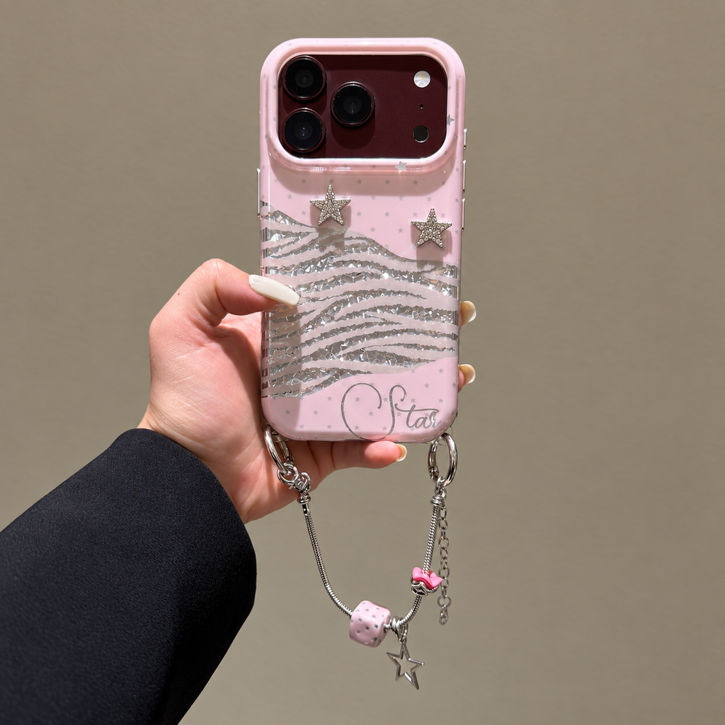 Pink Zebra Star iPhone Case