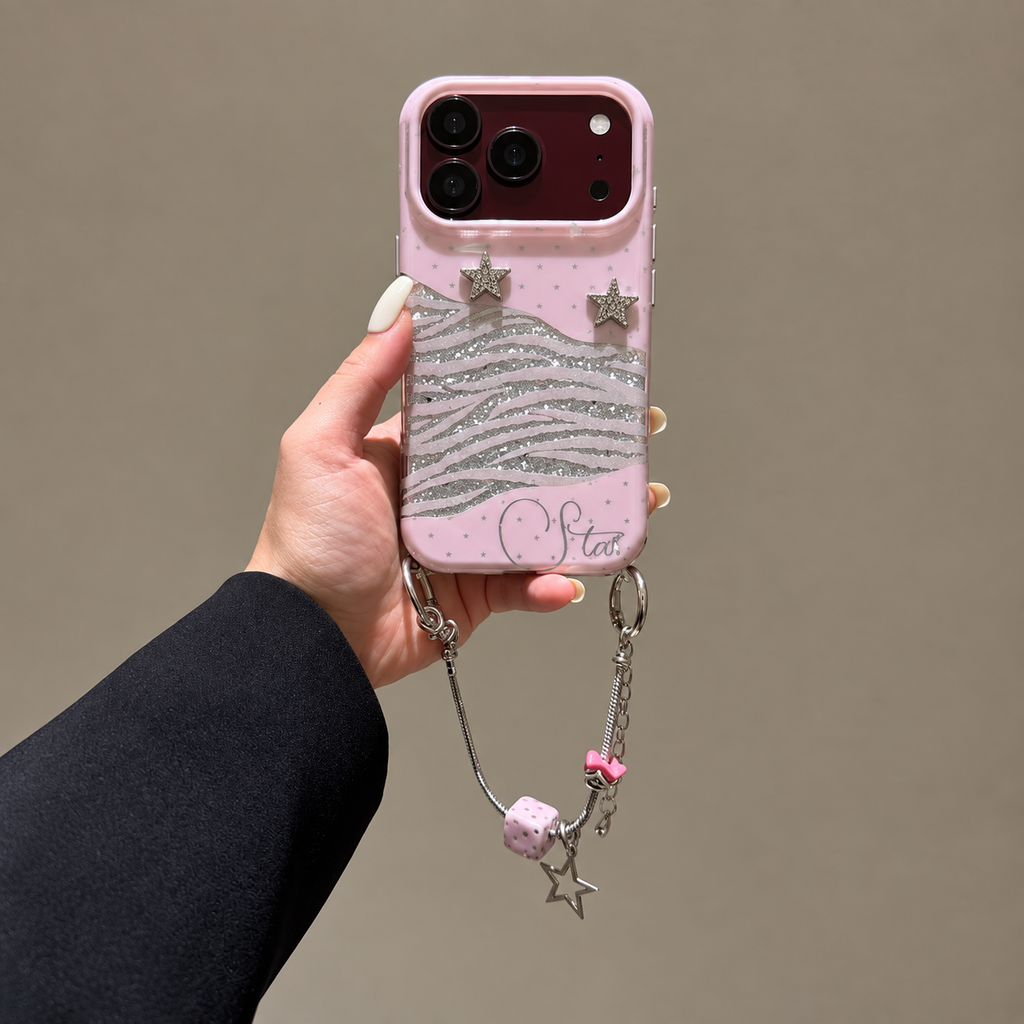 Pink Zebra Star iPhone Case
