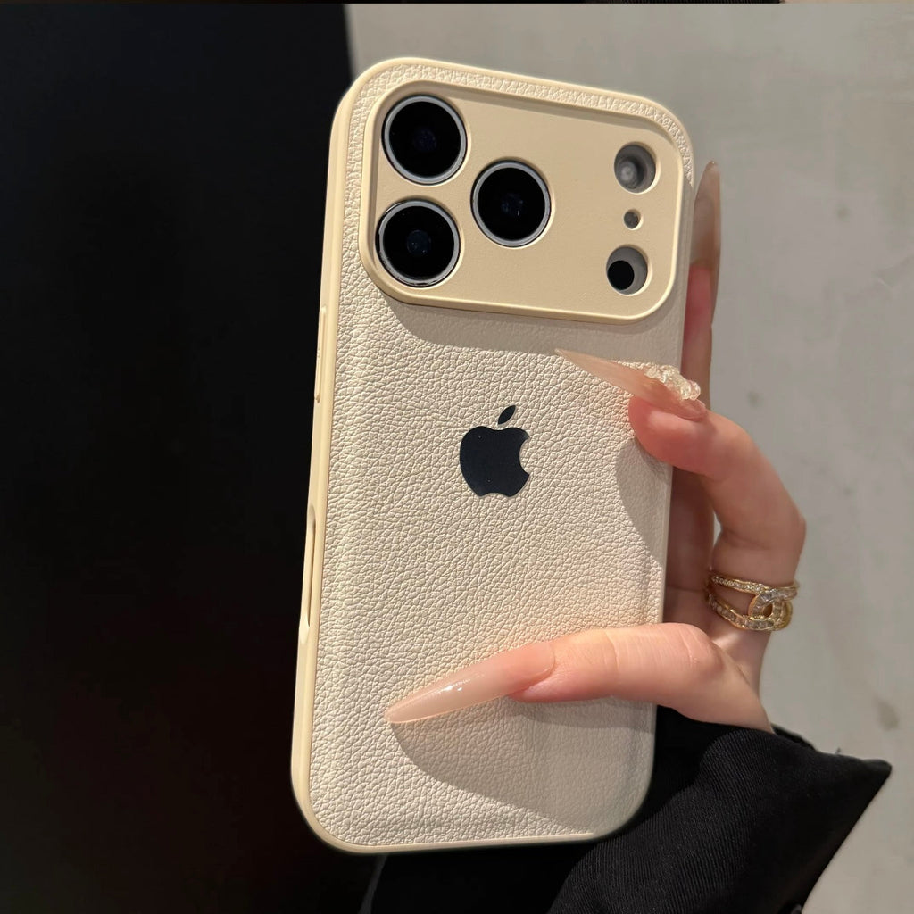 Luxury Litchi Grain iPhone Case - Premium Textured Hard Cover