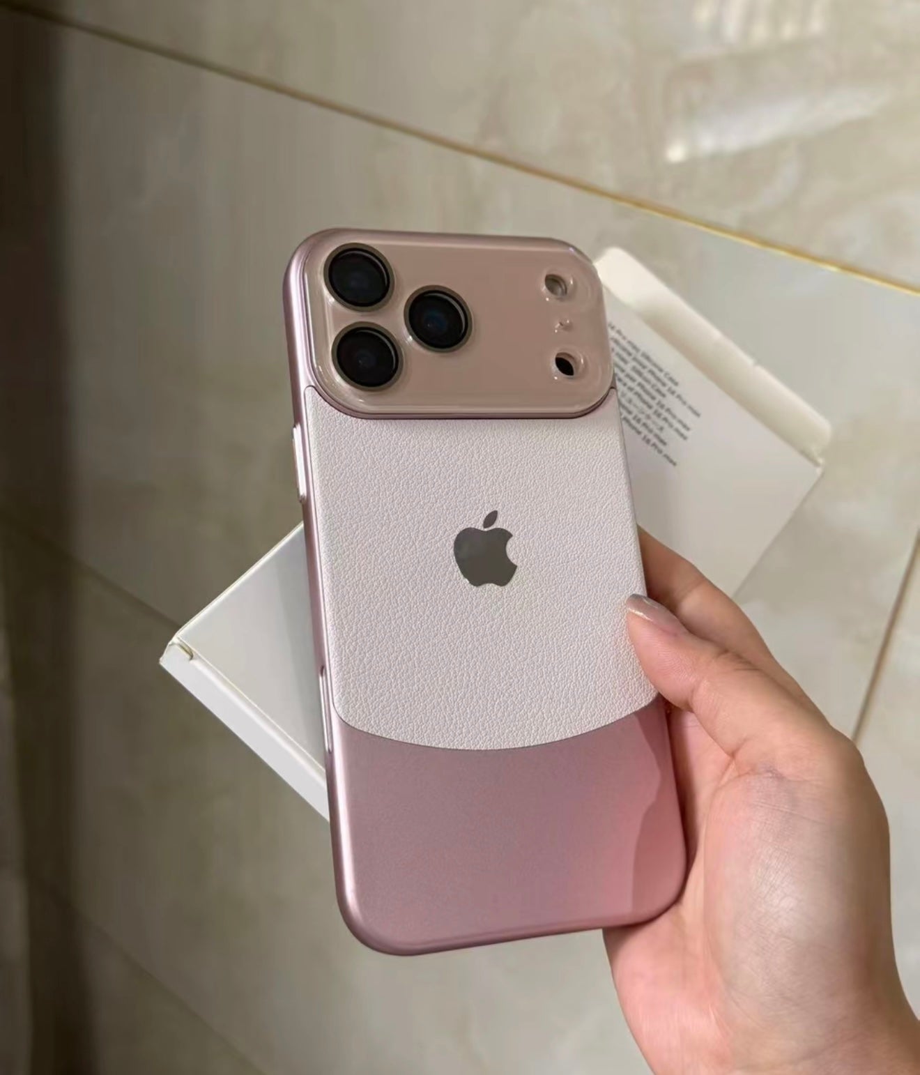 Premium Leather Texture iPhone Case - Luxury Vegan Leather Hard Cover