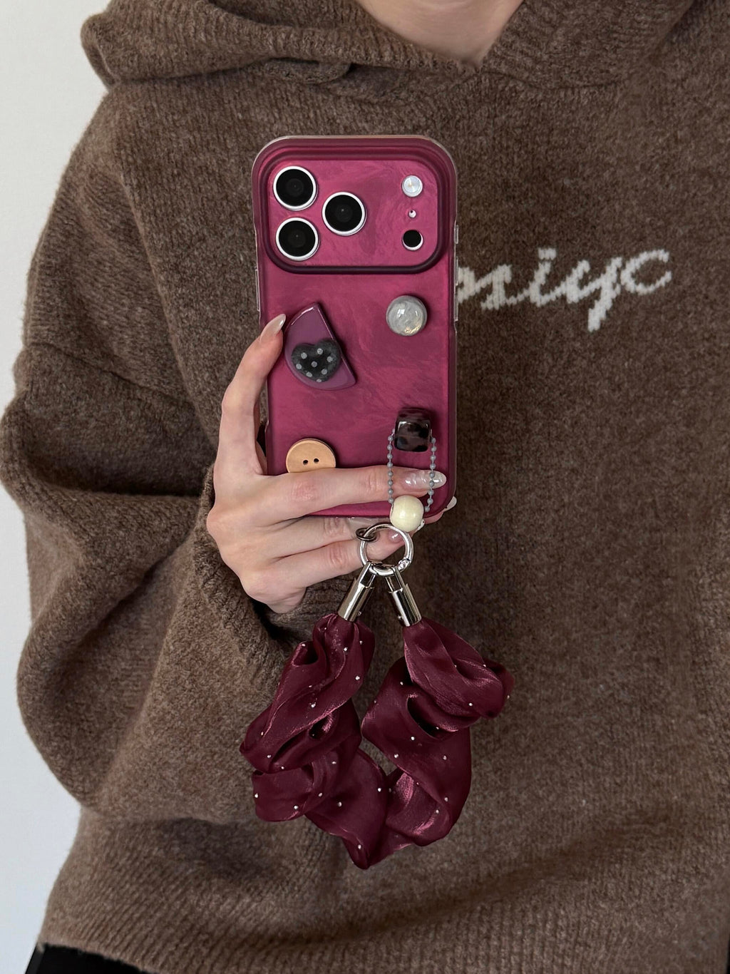 Burgundy Charm iPhone Case