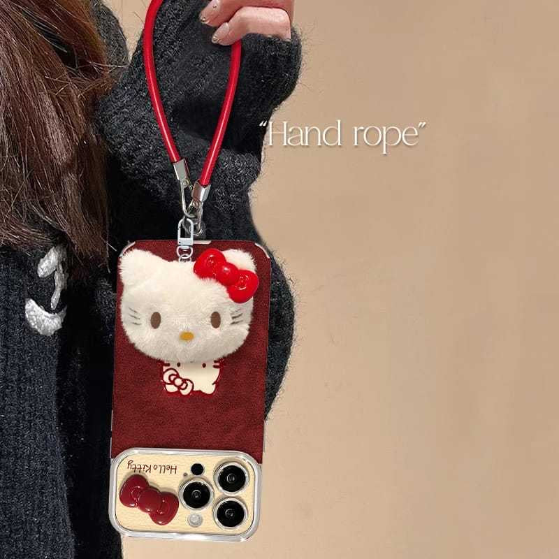 Cute KT Window Display Case – Leather Finish for iPhone