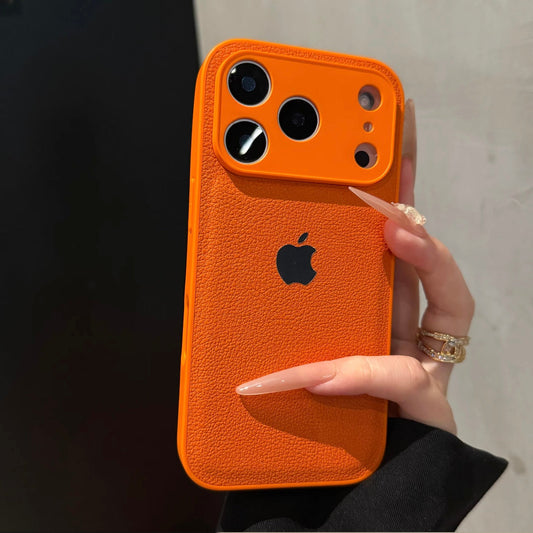 Luxury Litchi Grain iPhone Case - Premium Textured Hard Cover