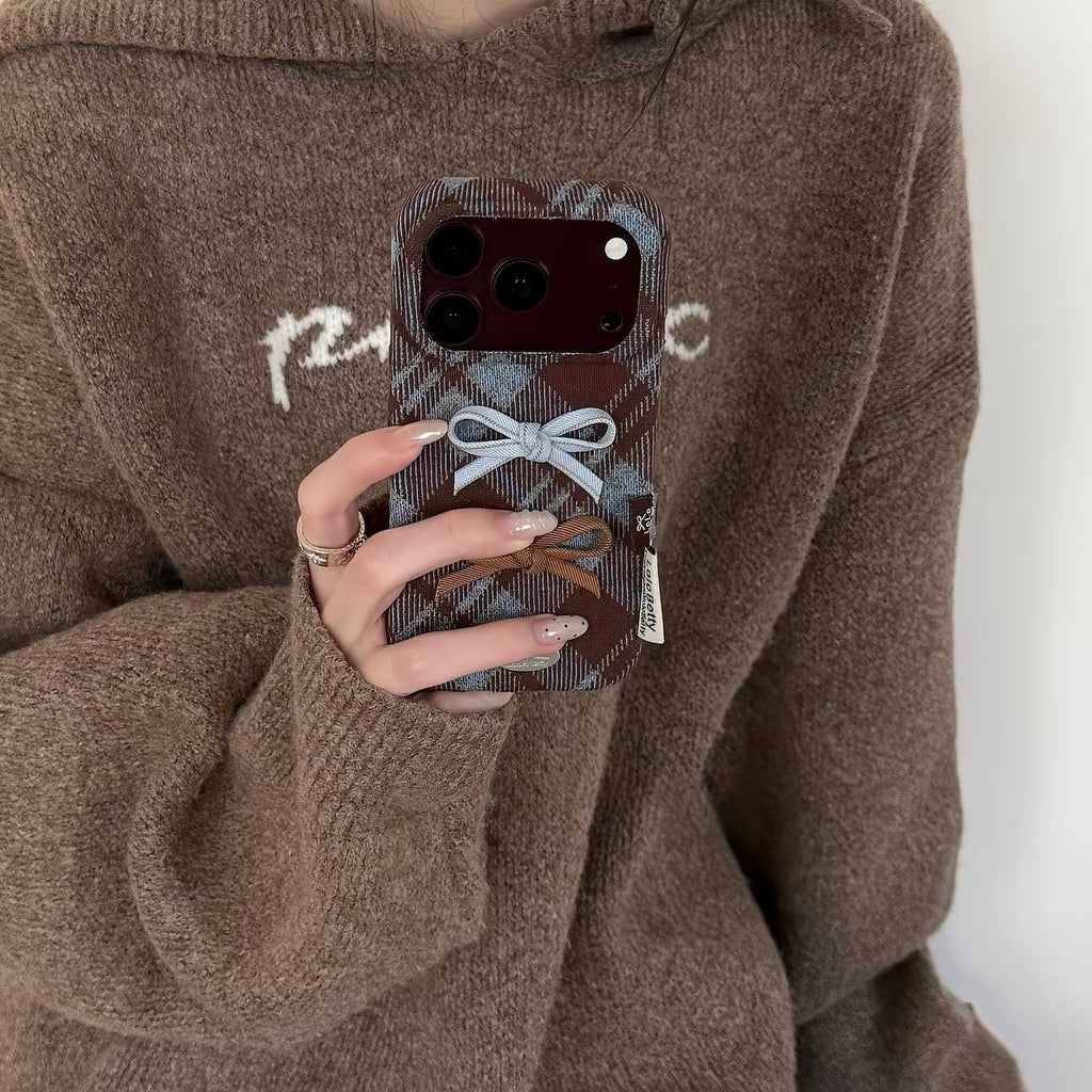 Cozy plaid burgundy case