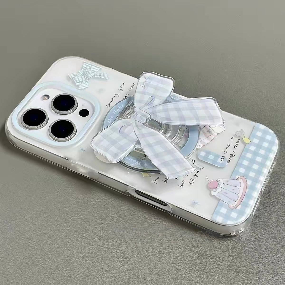 Ice Blue Bow iPhone Case – Coquette Style