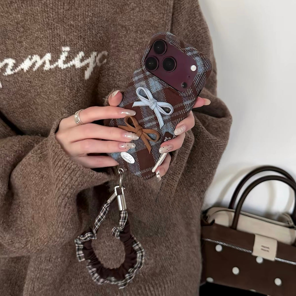 Cozy plaid burgundy case