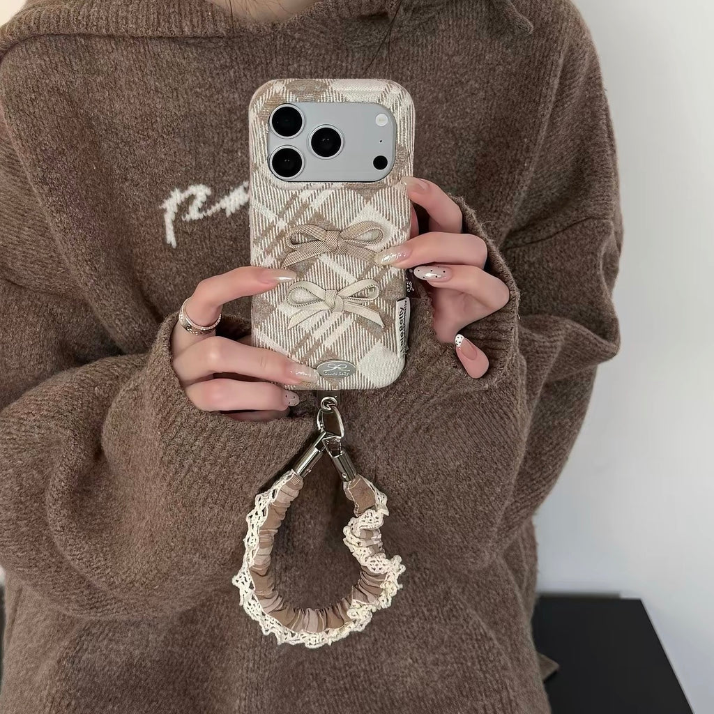 Cozy plaid khaki case