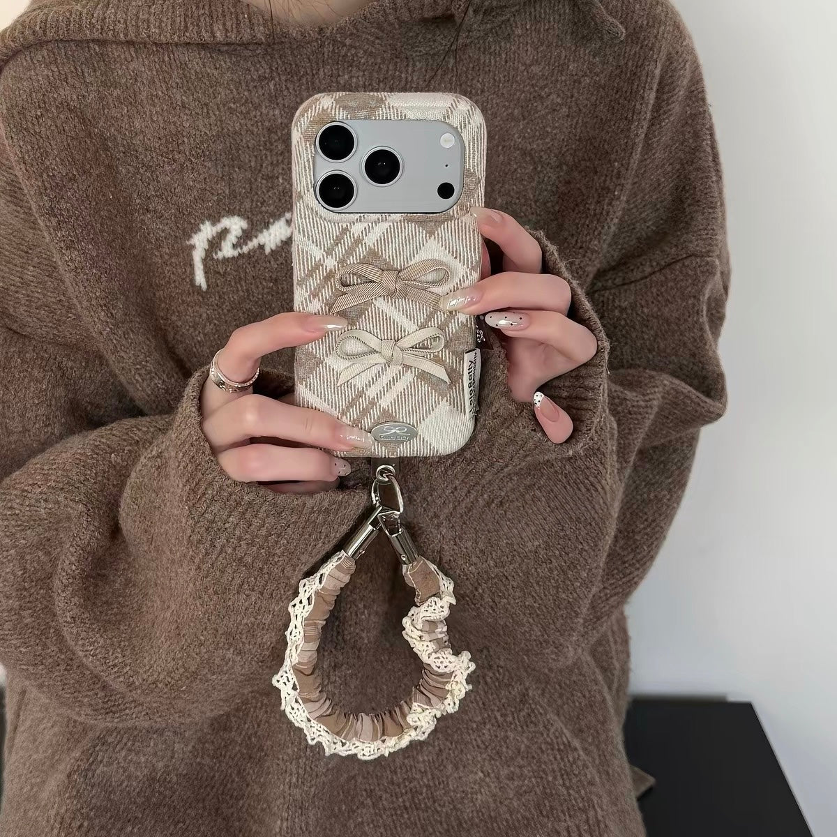 Cozy plaid khaki case
