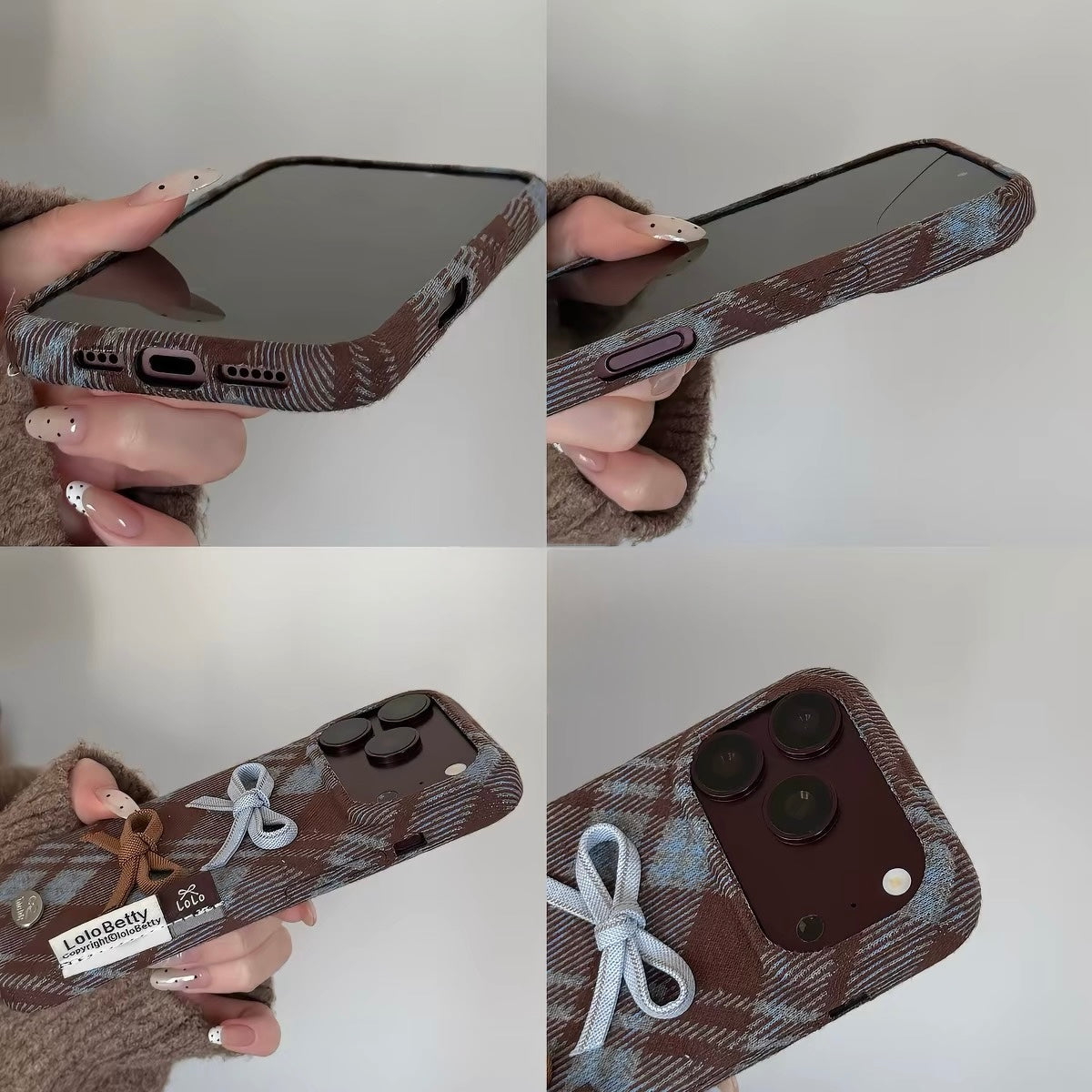 Cozy plaid burgundy case