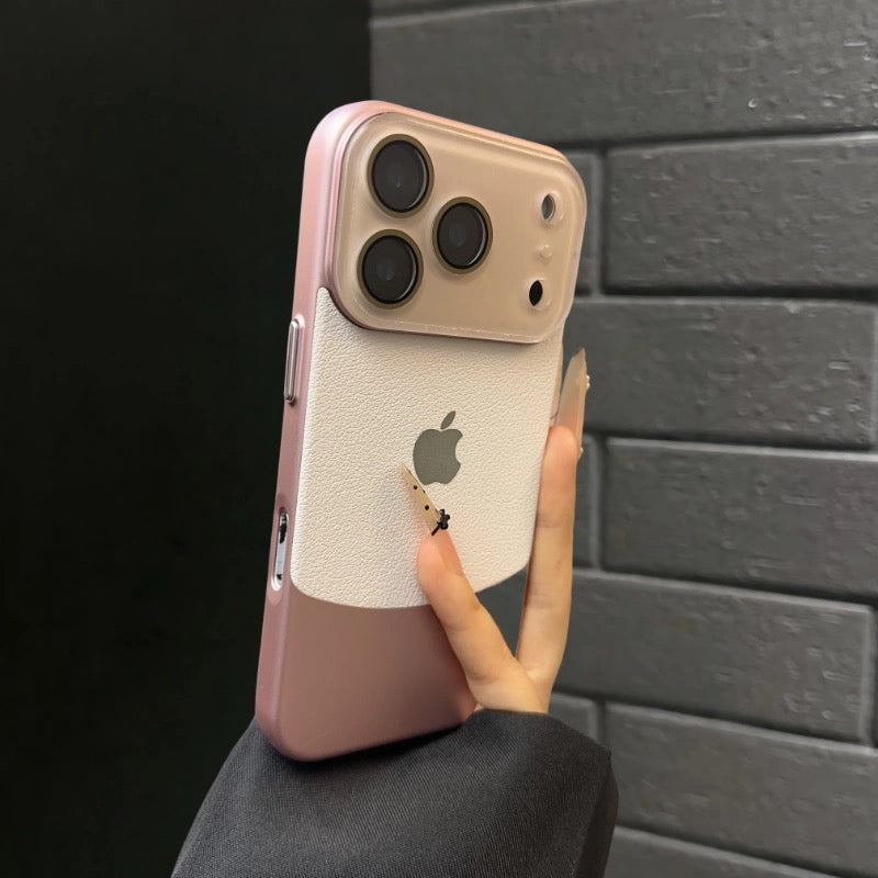 Premium Leather Texture iPhone Case - Luxury Vegan Leather Hard Cover