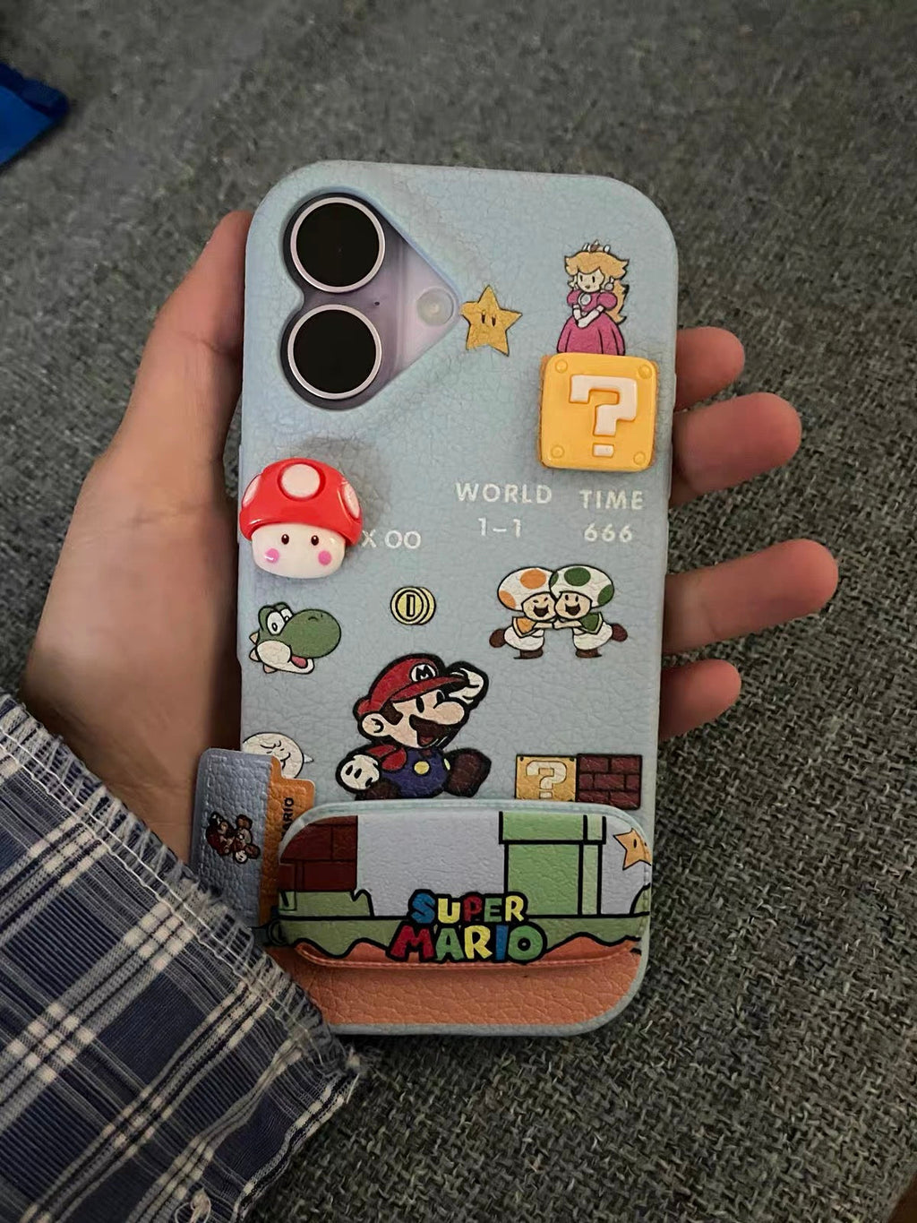 Cute Super Mario game iPhone Leather Case