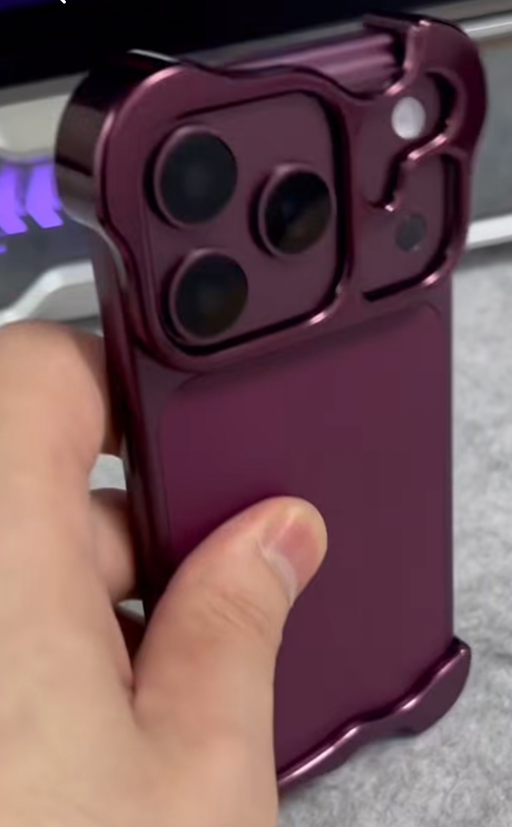 Cherry Burgundy Metal iPhone Case