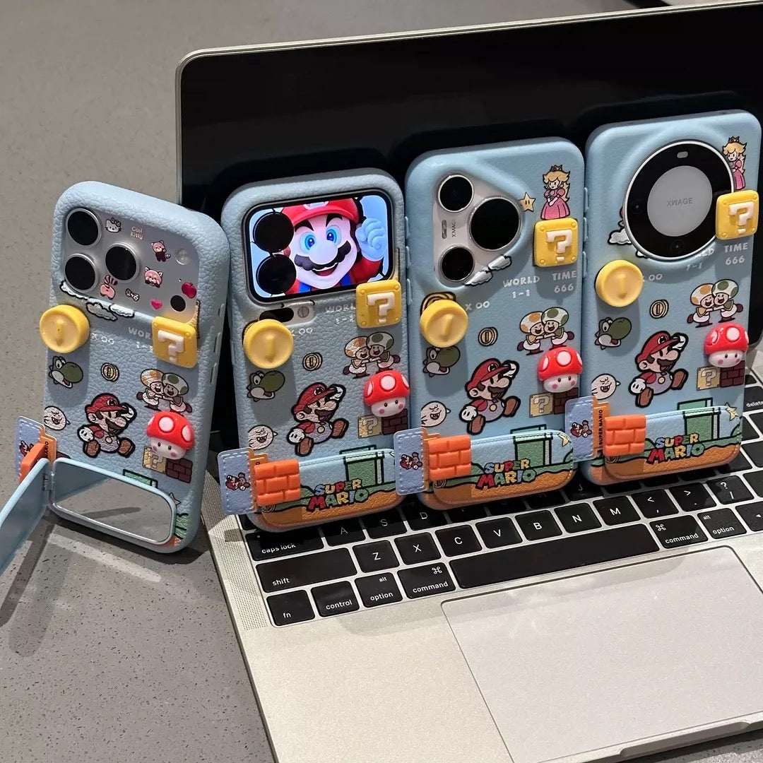 Cute Super Mario game iPhone Leather Case