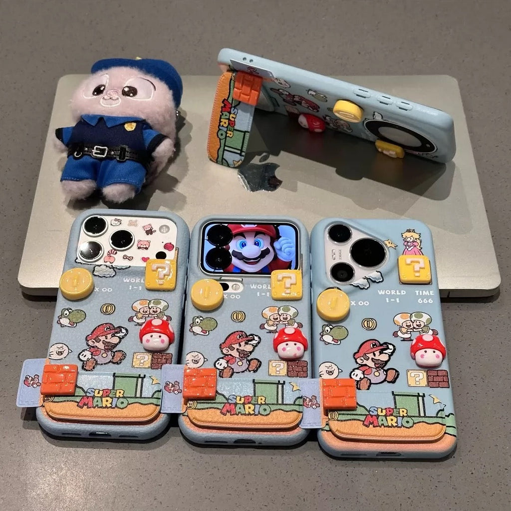 Cute Super Mario game iPhone Leather Case
