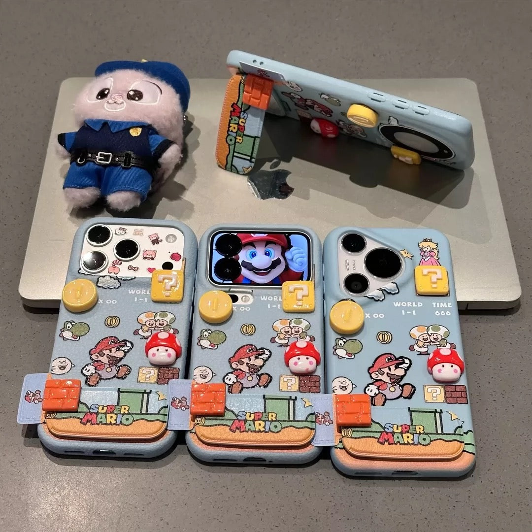 Cute Super Mario game iPhone Leather Case