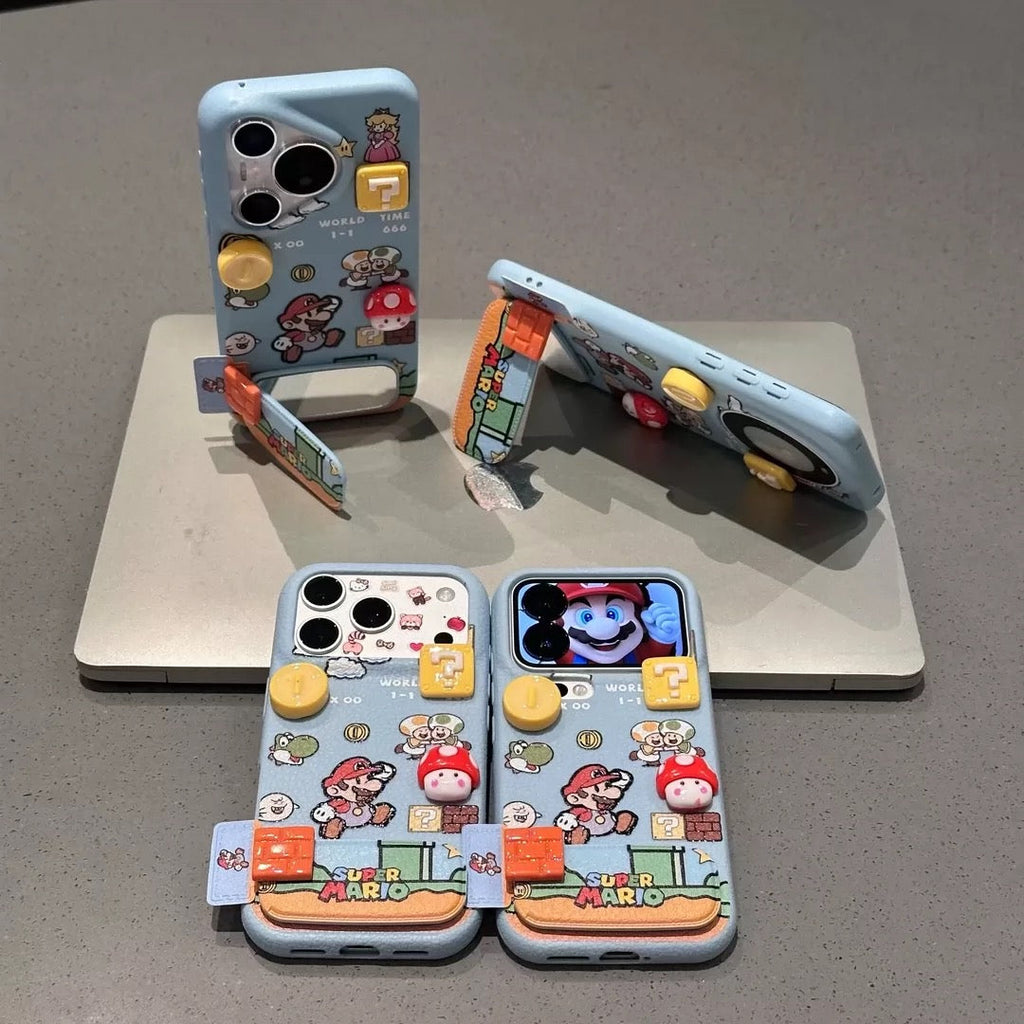 Cute Super Mario game iPhone Leather Case