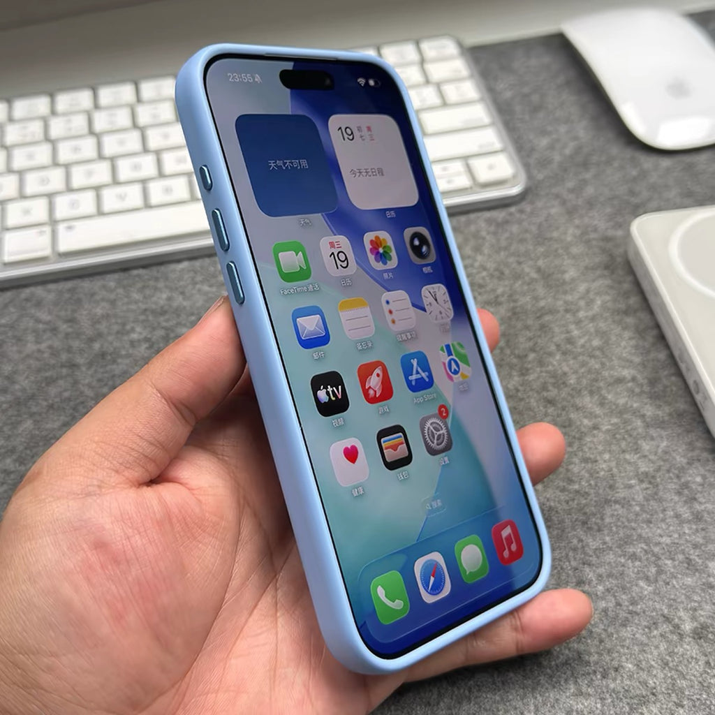Transparent tinted soft iPhone case, full back view