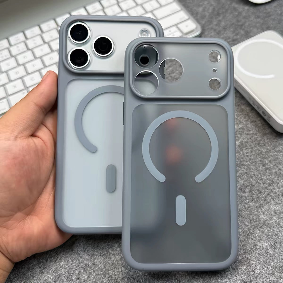 Soft see-through iPhone case in a smoky tint option