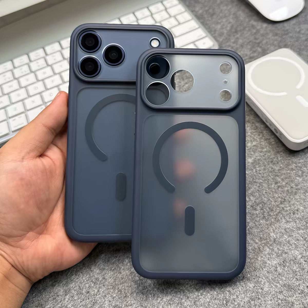 Tinted soft iPhone case laid flat, full back view