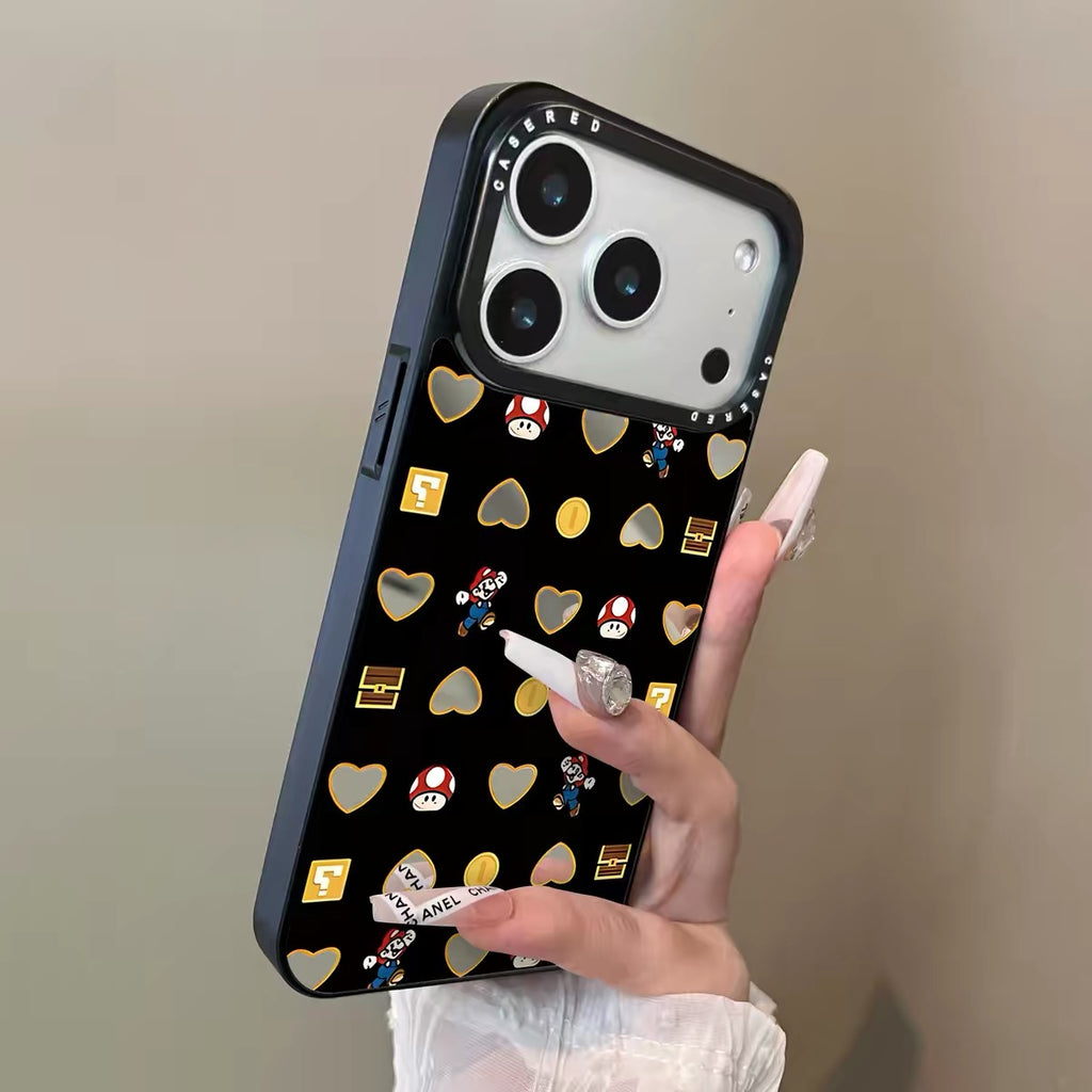 Black Super Mario game iPhone Case
