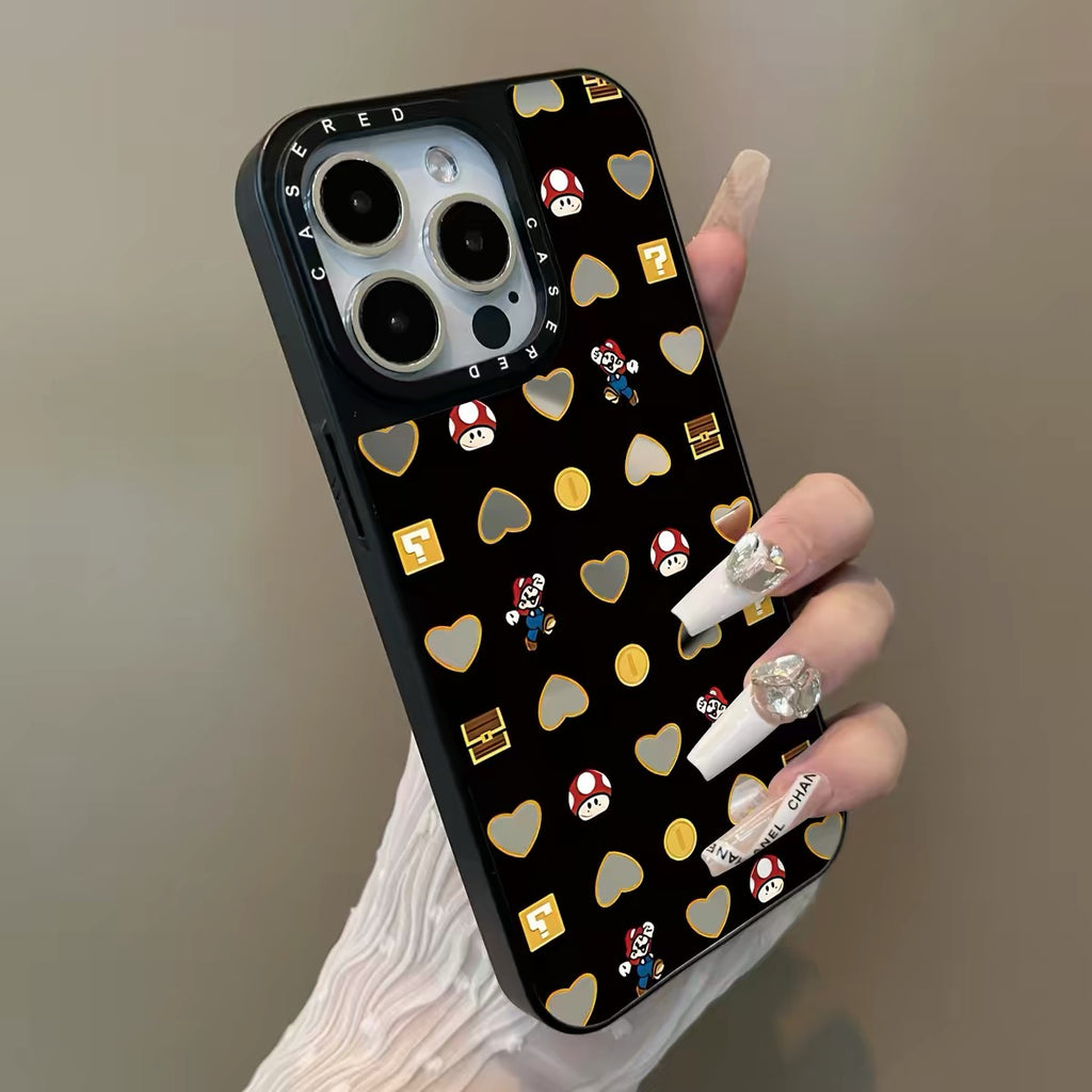 Black Super Mario game iPhone Case