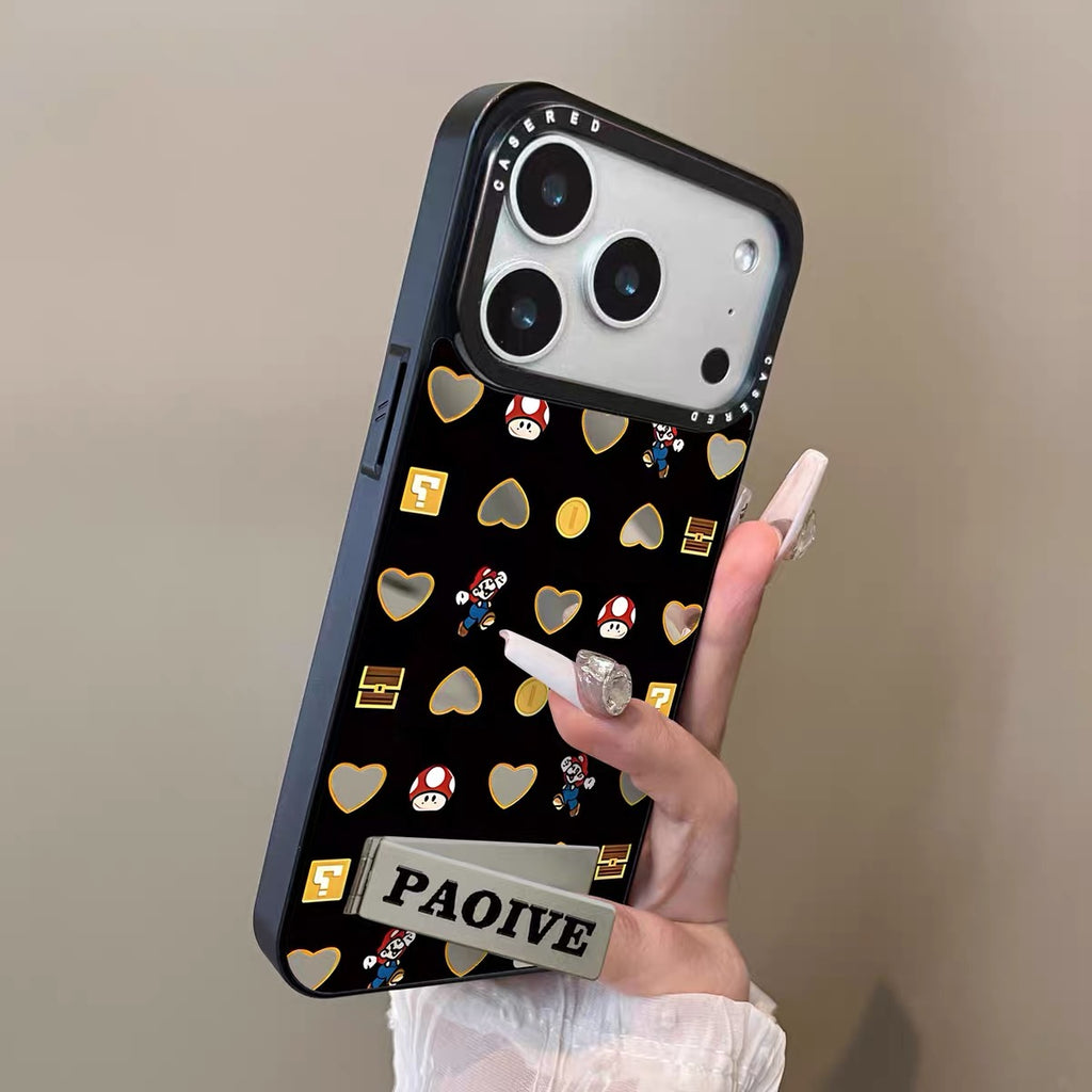 Black Super Mario game iPhone Case