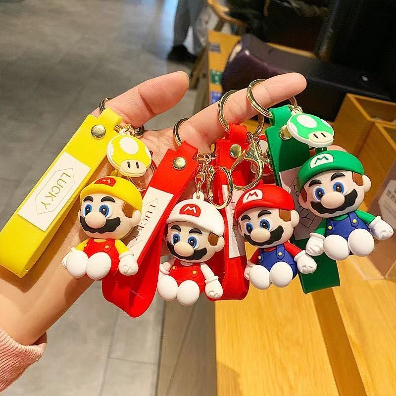 Super Mario Keychain Rings Set 4 in one