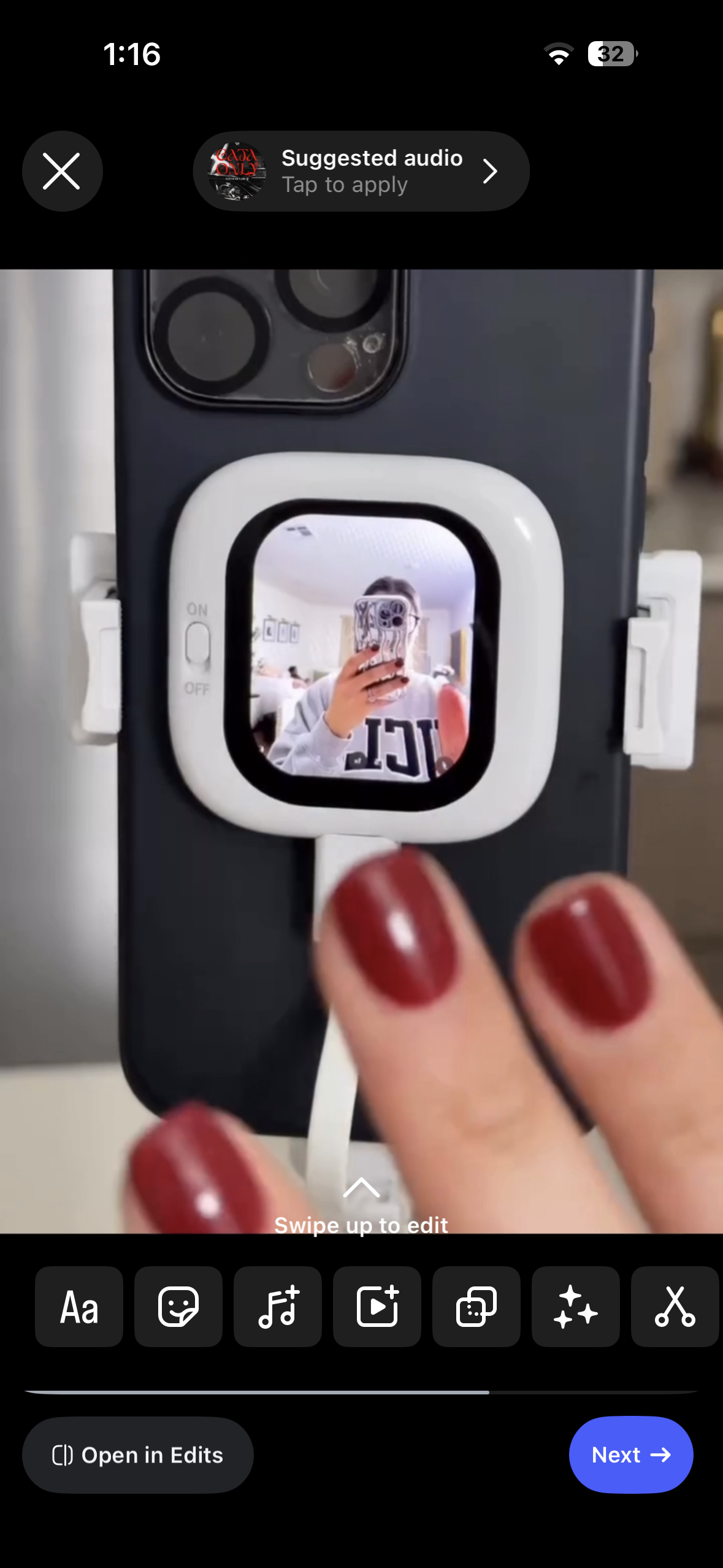 Founist Mini Magnetic Back Screen for iPhone 5-17 – Vlog & Selfie Display Tool