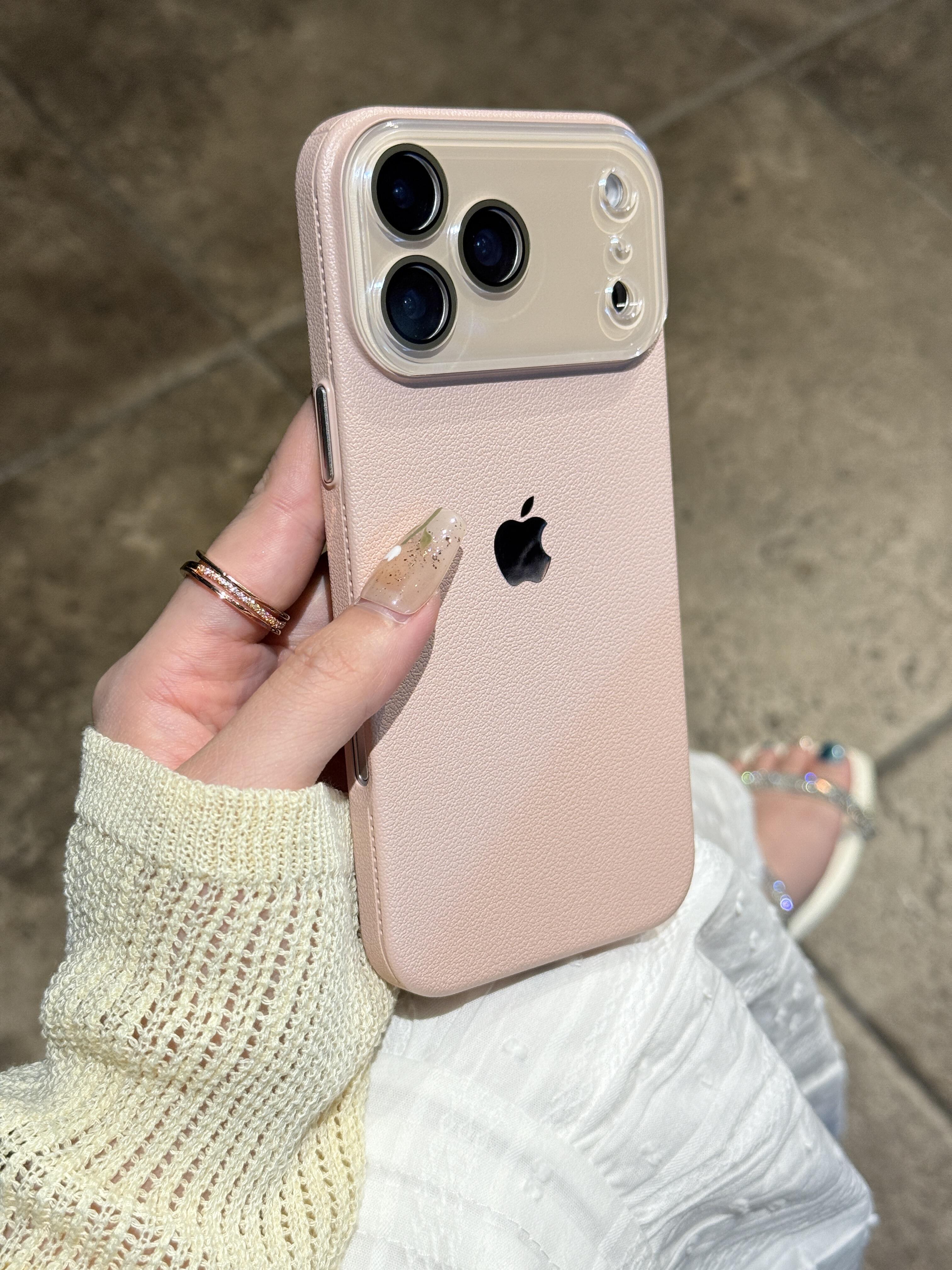 Lychee Texture iPhone Case - Premium Grip Hard Cover with Matte Finish