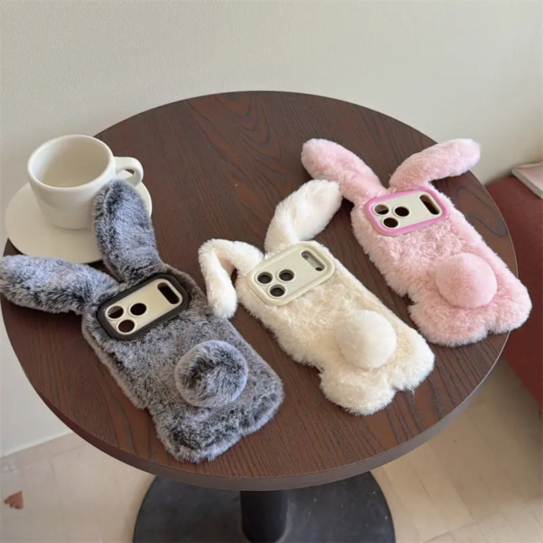 Fluffy soft bunny case
