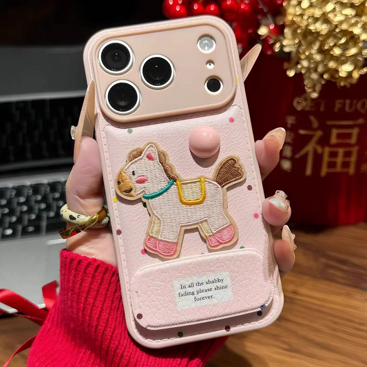 Cute horse pink case
