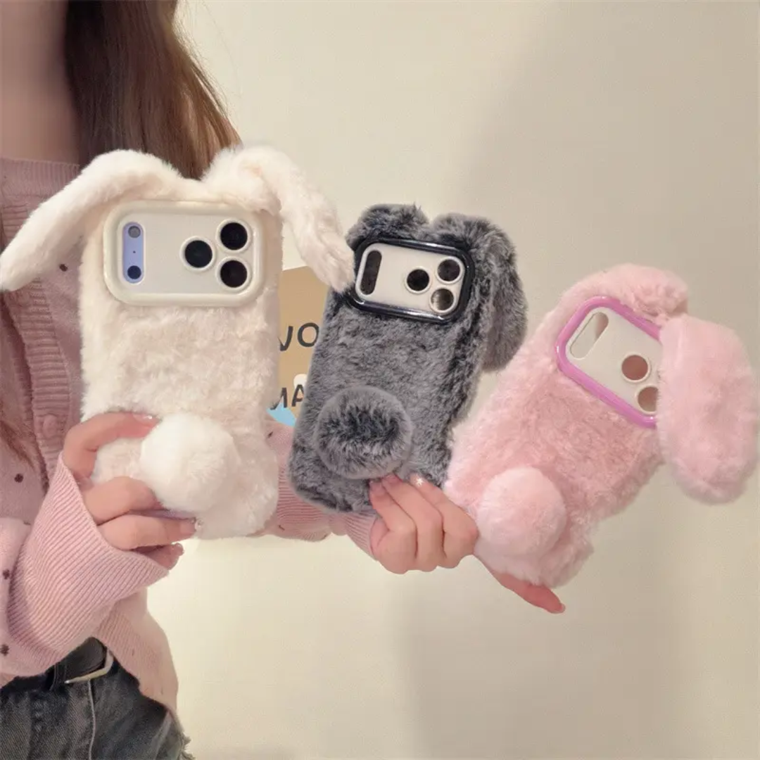 Fluffy soft bunny case