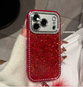 Red sequin glitter case, Big Sequins style, variant for iPhone 15 Pro