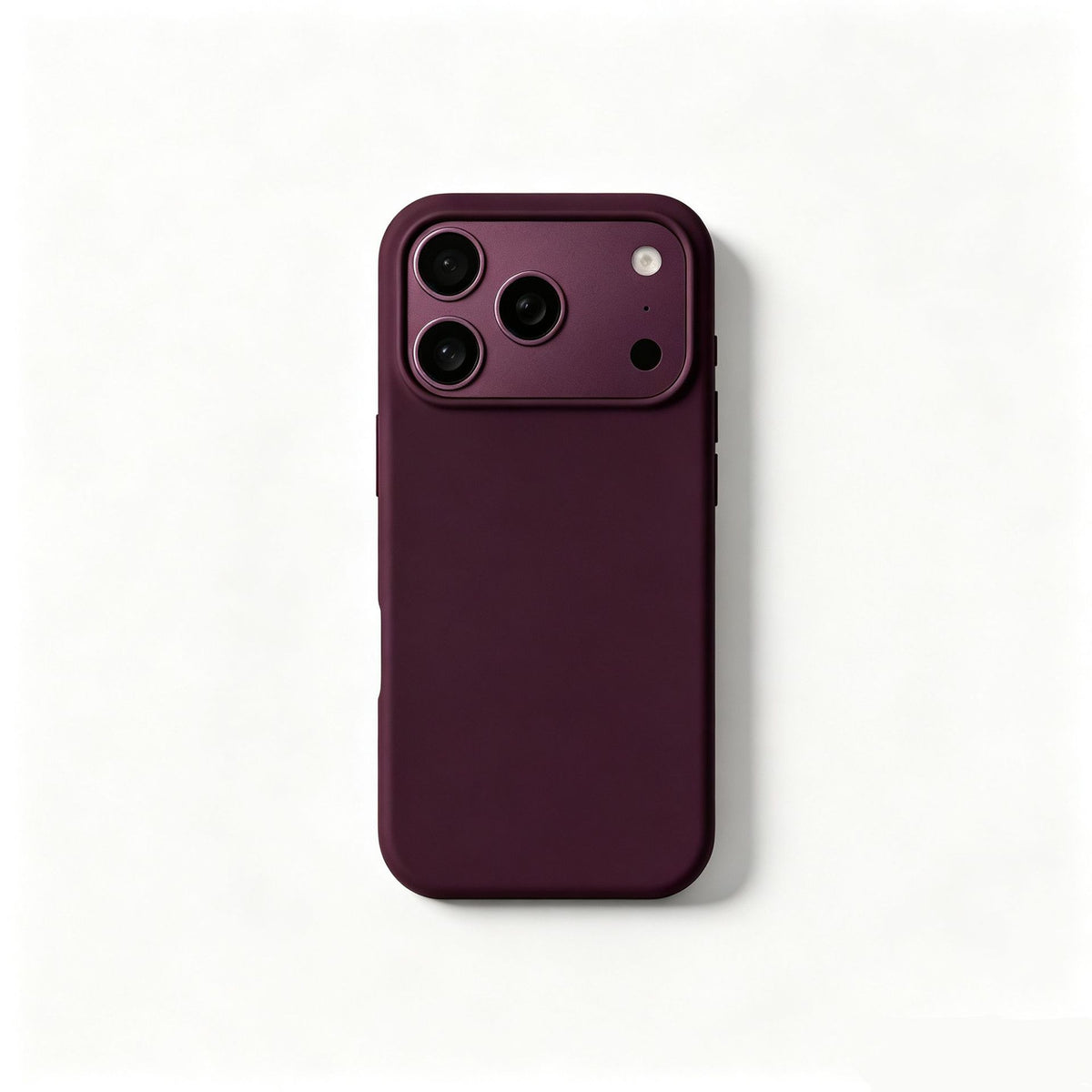 Soft-touch silicone case, Deep Cherry option, variant for iPhone 17 Pro Max