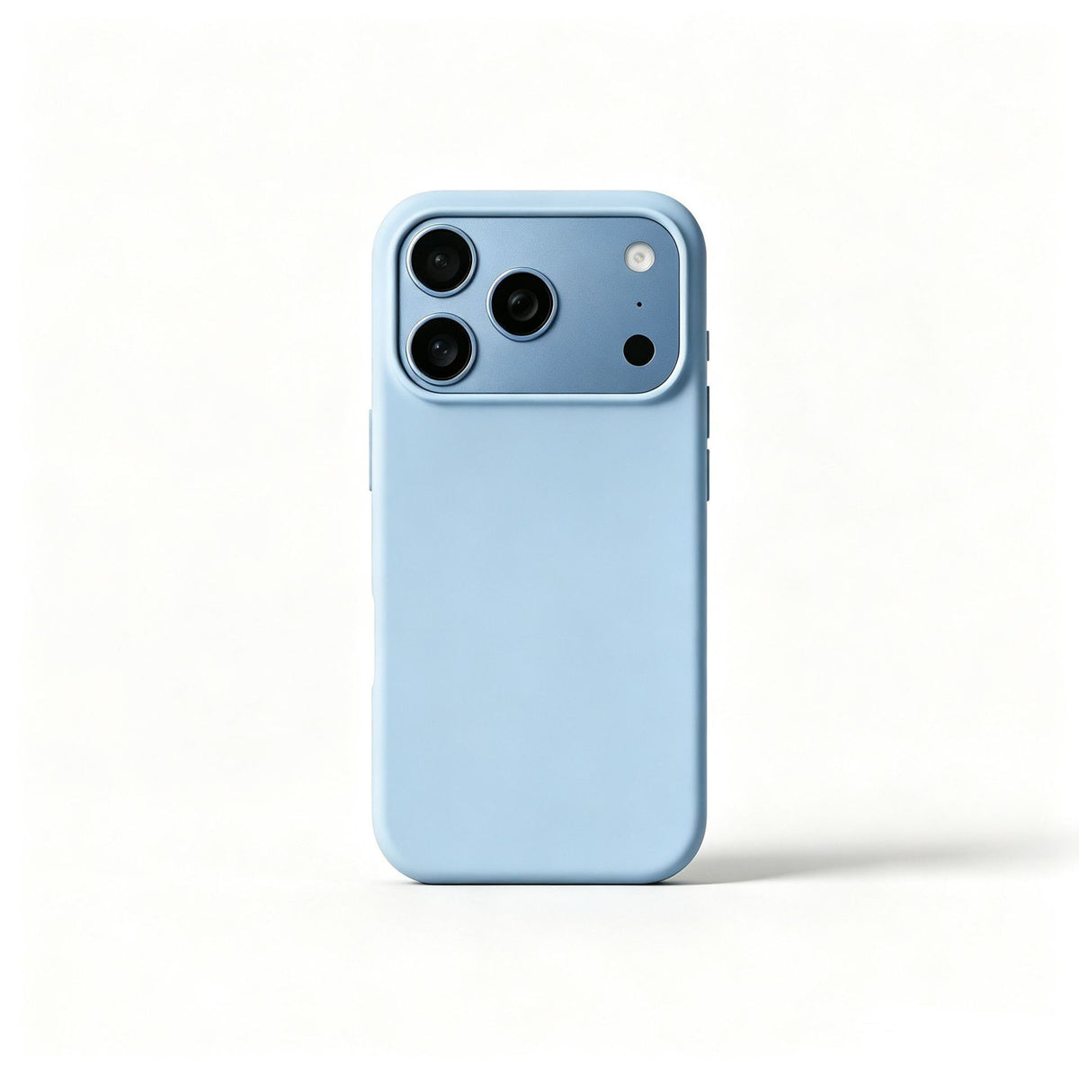 Soft-touch silicone case, Light Blue option, variant for iPhone 18 Pro Max