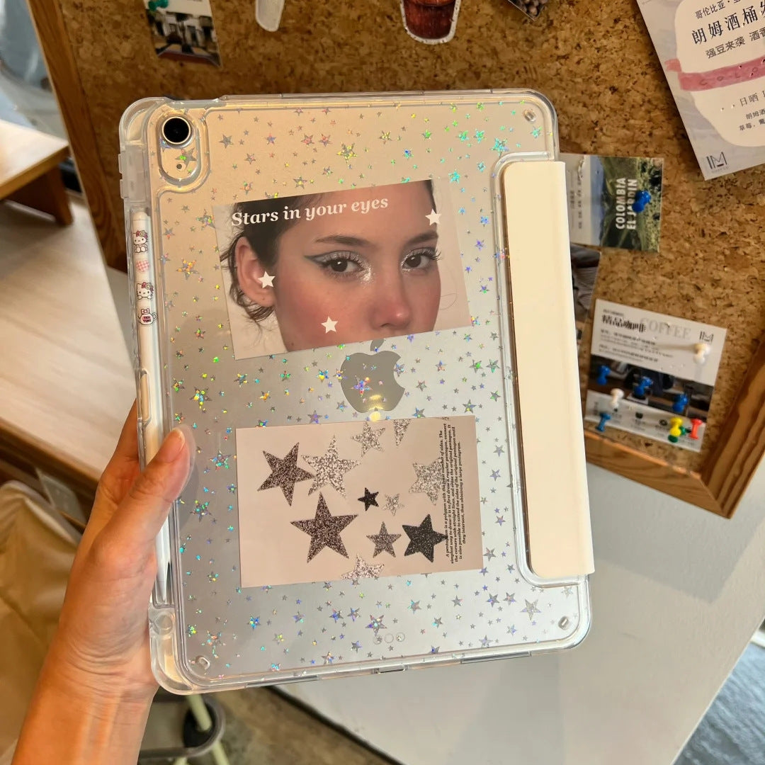 Crystal White star Y-fold case with star card – iPad 10th gen 10.9-inch (2022) option