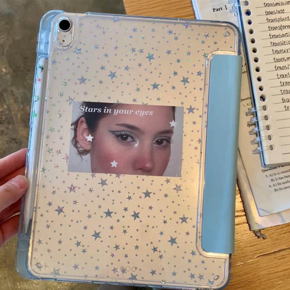 Crystal Blue star Y-fold case with star card – iPad Pro 11-inch (2025) option