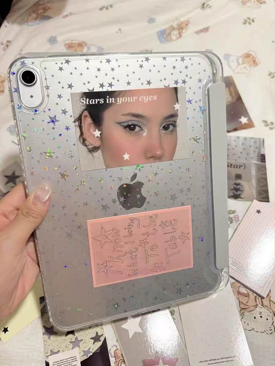 Crystal Gray star Y-fold case with star card – iPad 9.7-inch (2017/2018) option
