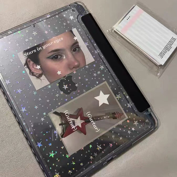 Crystal Black star Y-fold case with star card – iPad 10th gen 10.9-inch (2022) option